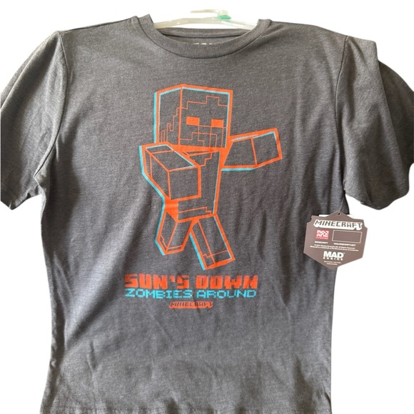 Minecraft Kids T-shirt Sun’s Down Zombies Around, L(10/12) - Picture 1 of 1